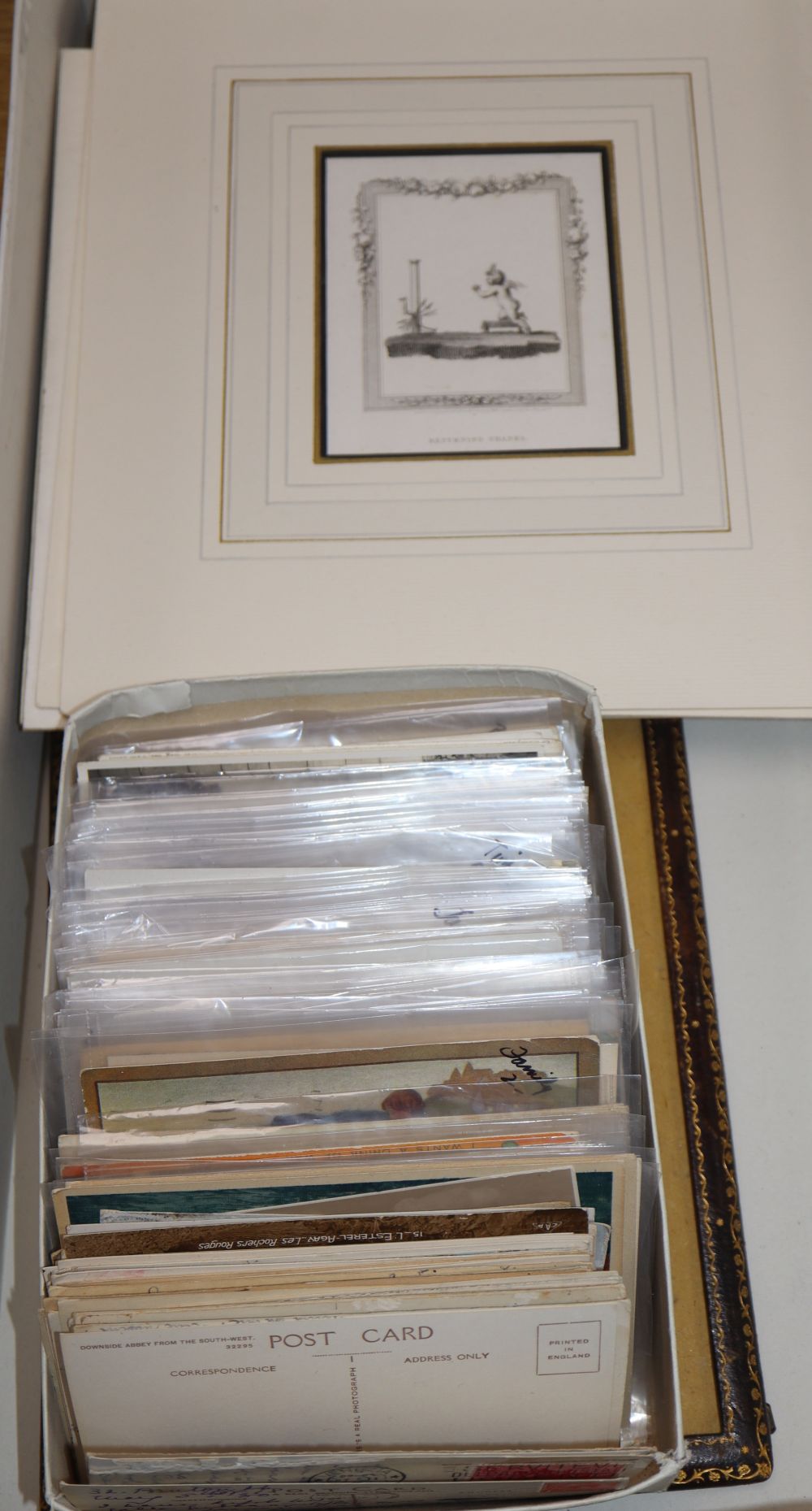 A quantity of assorted postcards including Lawson Wood, Attwell and European topographical engravings and ephemera